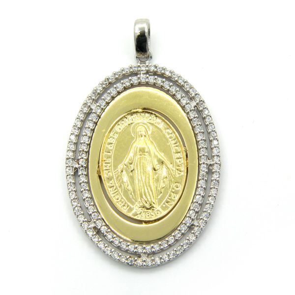 18k Gold Miraculous Mary Medal Arezzo Jewelers Elmwood Park, IL