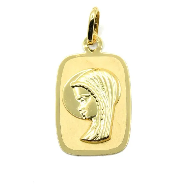 18k Yellow Gold Virgin Mary Medallion Arezzo Jewelers Elmwood Park, IL