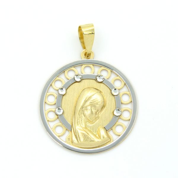 18k Two Tone Virgin Mary Medal Arezzo Jewelers Elmwood Park, IL