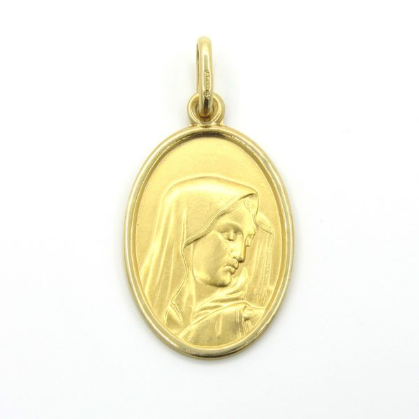 18k Gold Oval Virgin Mary Medal Arezzo Jewelers Elmwood Park, IL