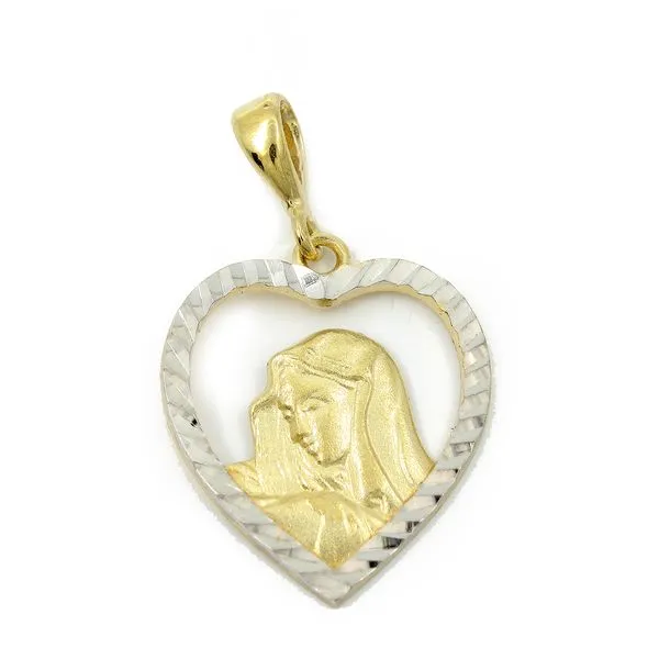 14k Two Tone Gold Virgin Mary Medal Arezzo Jewelers Elmwood Park, IL