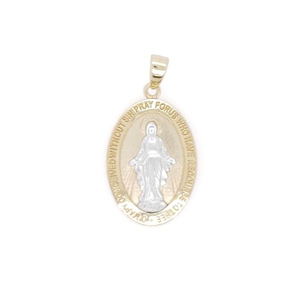 14k Two Tone Miraculous Mary Medal Arezzo Jewelers Elmwood Park, IL