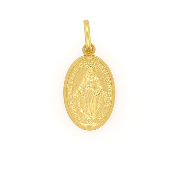 18k Yellow Gold Miraculous Mary Medal Arezzo Jewelers Elmwood Park, IL