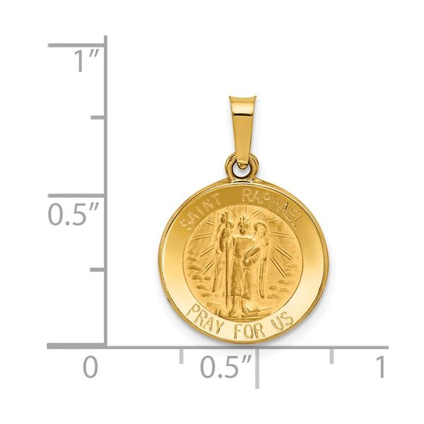 14k Gold St. Raphael Medal Pendant Image 3 Arezzo Jewelers Elmwood Park, IL