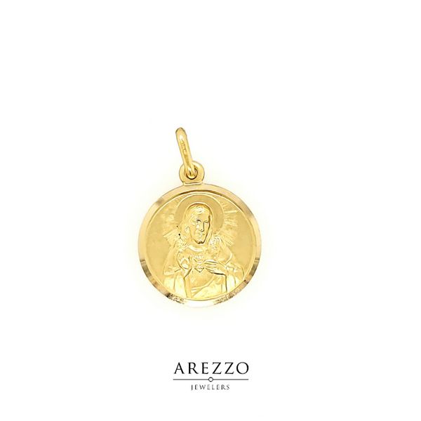 18k Yellow Gold Sacred Heart Medal Arezzo Jewelers Elmwood Park, IL