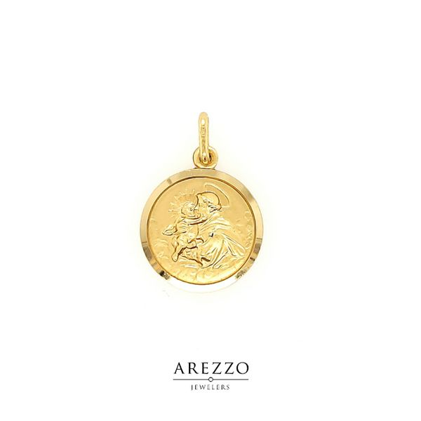 18k Yellow Gold St. Anthony Medal Arezzo Jewelers Elmwood Park, IL