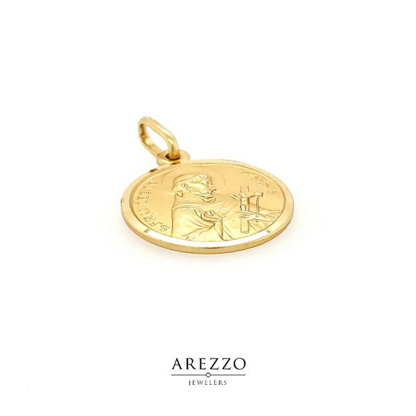 18K Yellow Gold St. Francesco Di Assisi Medal Image 2 Arezzo Jewelers Elmwood Park, IL