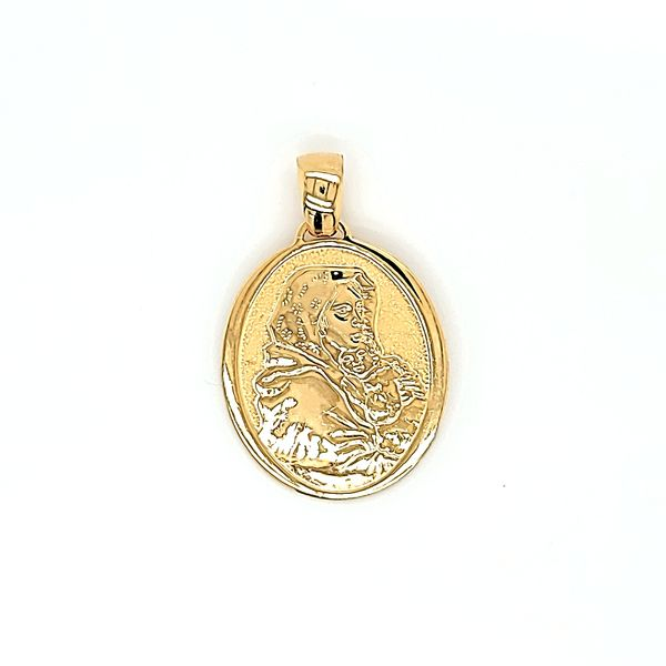 18k Yellow Gold Holy Mother & Child Medal Arezzo Jewelers Elmwood Park, IL