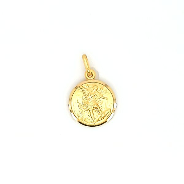 18k Yellow Gold St. Michael Medal Arezzo Jewelers Elmwood Park, IL