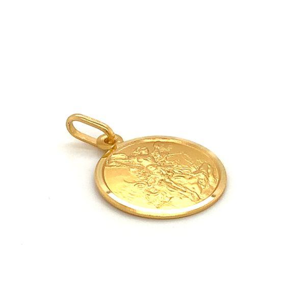 18k Yellow Gold St. Michael Medal Image 3 Arezzo Jewelers Elmwood Park, IL
