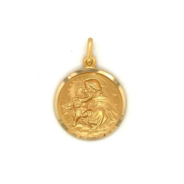 18k Yellow Gold St. Anthony Medal Arezzo Jewelers Elmwood Park, IL