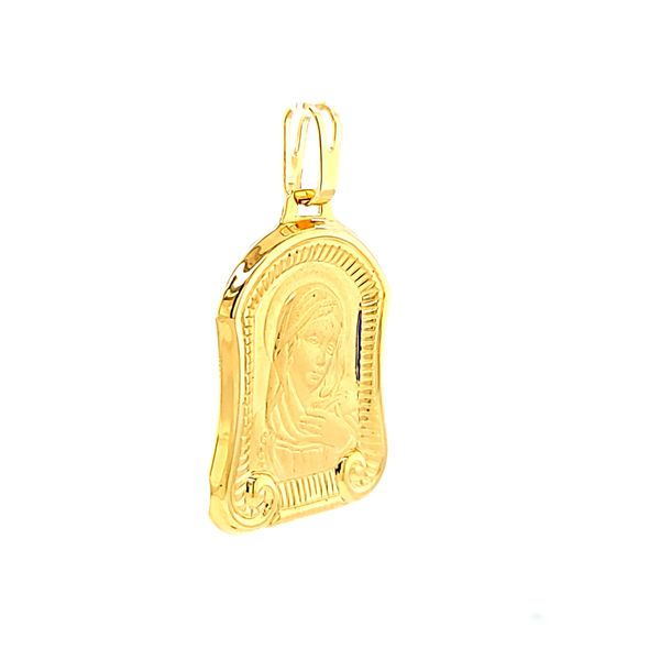 18k Yellow Gold Virgin Mary Medal Image 2 Arezzo Jewelers Elmwood Park, IL