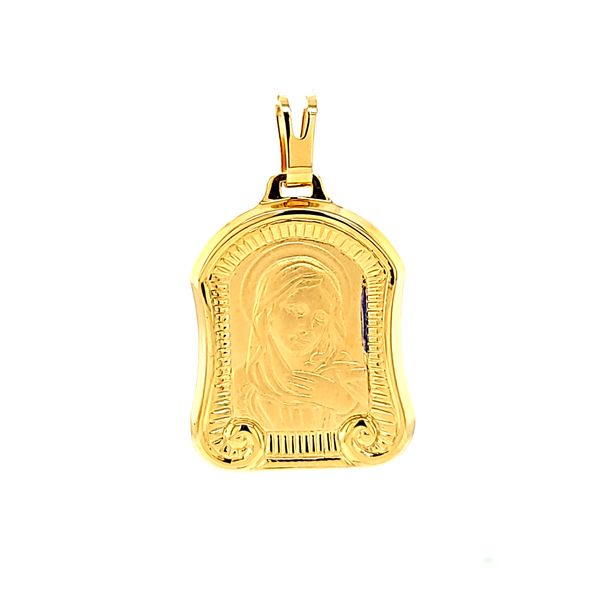 18k Yellow Gold Virgin Mary Medal Arezzo Jewelers Elmwood Park, IL