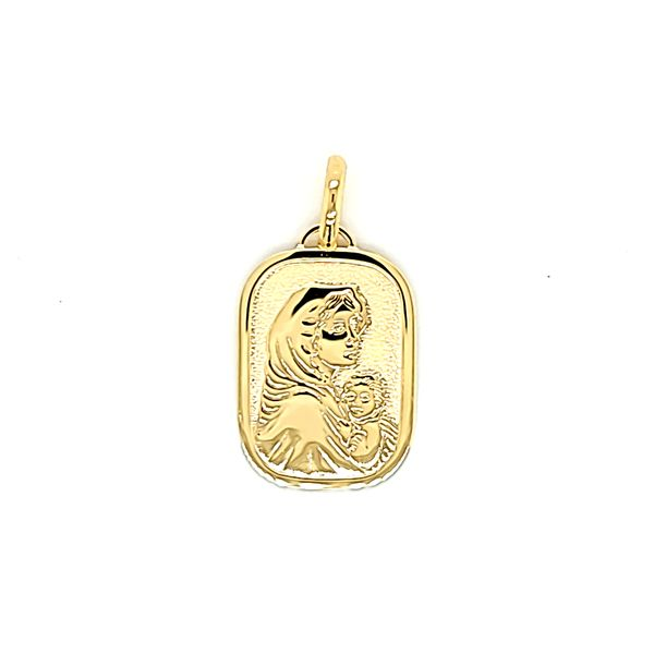 18k Yellow Gold Holy Mother and Child Medal Arezzo Jewelers Elmwood Park, IL