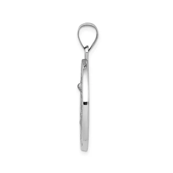 14k White Gold Polished/Satin St Michael Medal Medal Image 2 Arezzo Jewelers Elmwood Park, IL