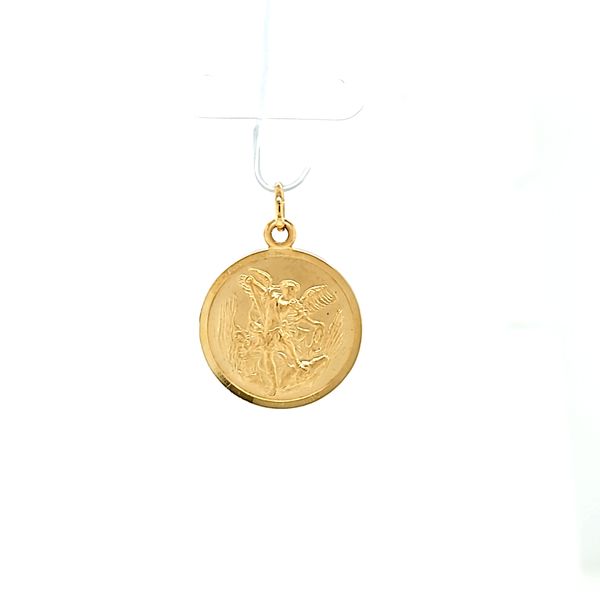 14k Yellow Gold St. Michael Medal Arezzo Jewelers Elmwood Park, IL