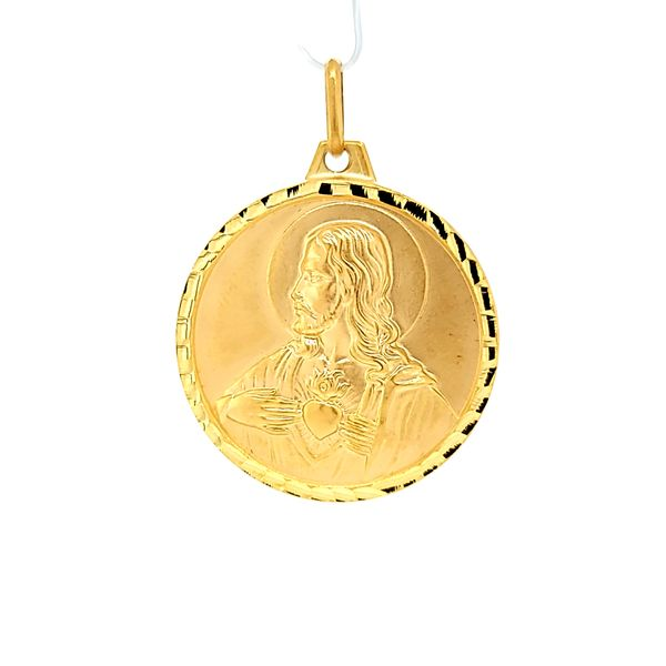 14k Yellow Gold Reversible Religious Medal Arezzo Jewelers Elmwood Park, IL