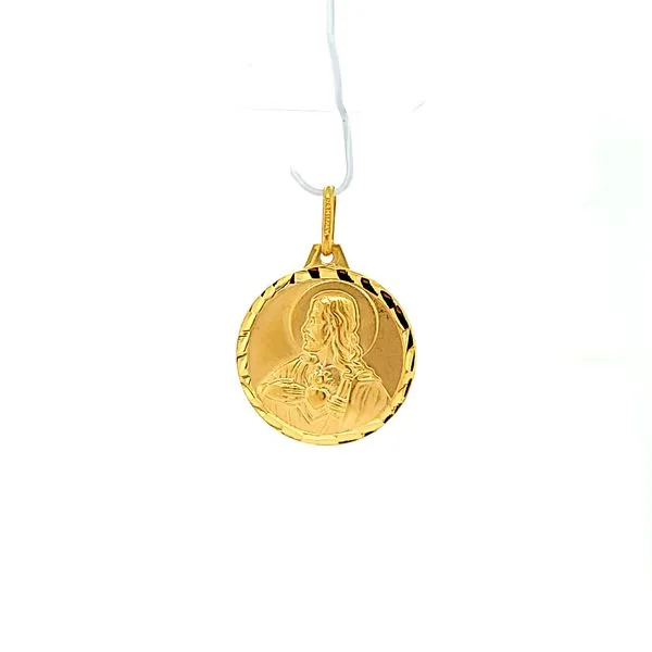 14k Yellow Gold Reversible Religious Medal Arezzo Jewelers Elmwood Park, IL