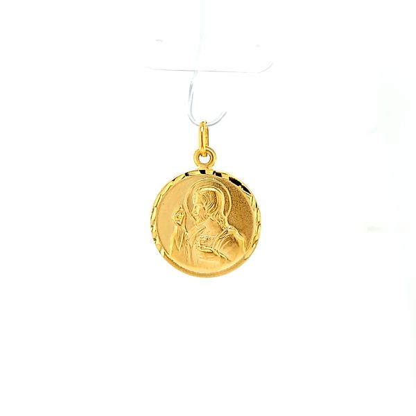 14k Yellow Gold Reversible Religious Medal Arezzo Jewelers Elmwood Park, IL