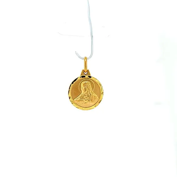 14k Yellow Gold Reversible Religious Medal Arezzo Jewelers Elmwood Park, IL