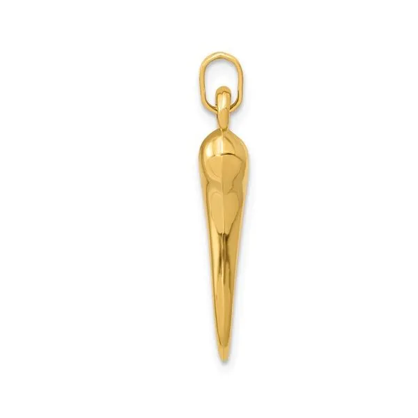 14k Hollow 3D Italian Horn Charm Image 2 Arezzo Jewelers Elmwood Park, IL