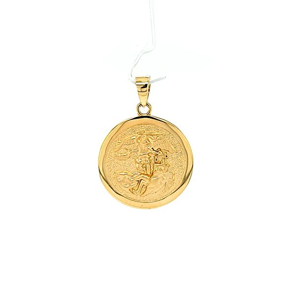 14kt Yellow Gold St. Michael Medal Arezzo Jewelers Elmwood Park, IL