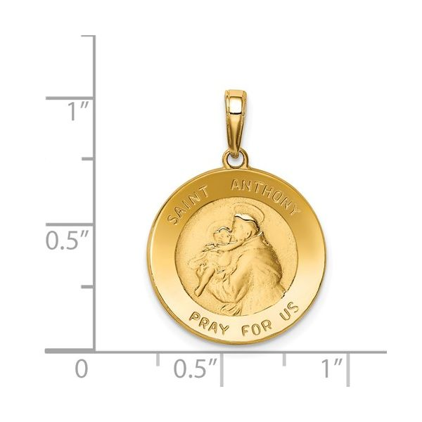 14k Yellow Gold Small Round St. Anthony Medal Image 3 Arezzo Jewelers Elmwood Park, IL