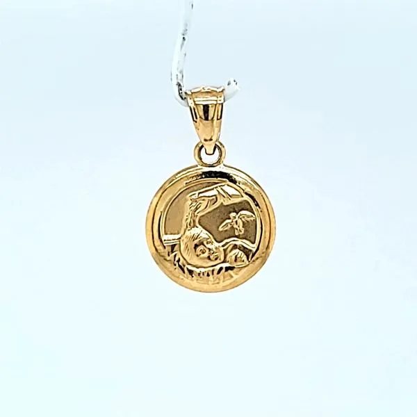 14k Yellow Gold Baptism Medal Image 2 Arezzo Jewelers Elmwood Park, IL