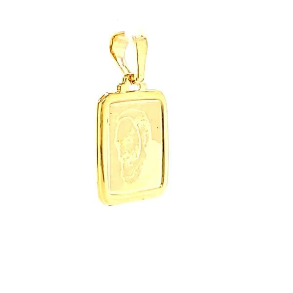 18k Yellow Gold Padre Pio Medal Image 2 Arezzo Jewelers Elmwood, IL