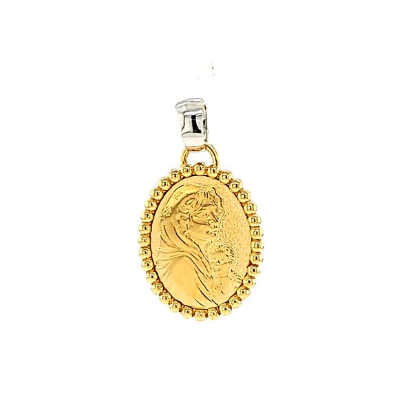 18k Gold Holy Mother and Child Medal Arezzo Jewelers Elmwood Park, IL