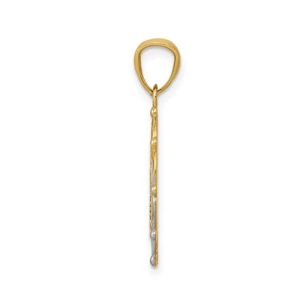 14k Two Tone Gold Baptism Medal Image 2 Arezzo Jewelers Elmwood Park, IL