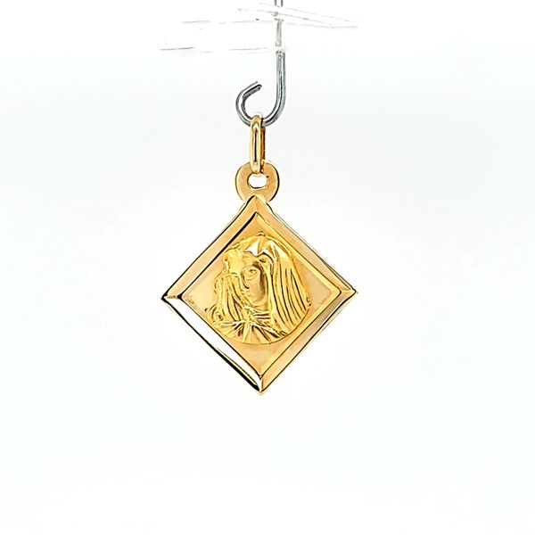 14k Yellow Gold Square Virgin Mary Medal Arezzo Jewelers Elmwood Park, IL