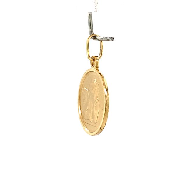 14k Yellow Gold 16.3mm Guardian Angel Medal Image 2 Arezzo Jewelers Elmwood Park, IL