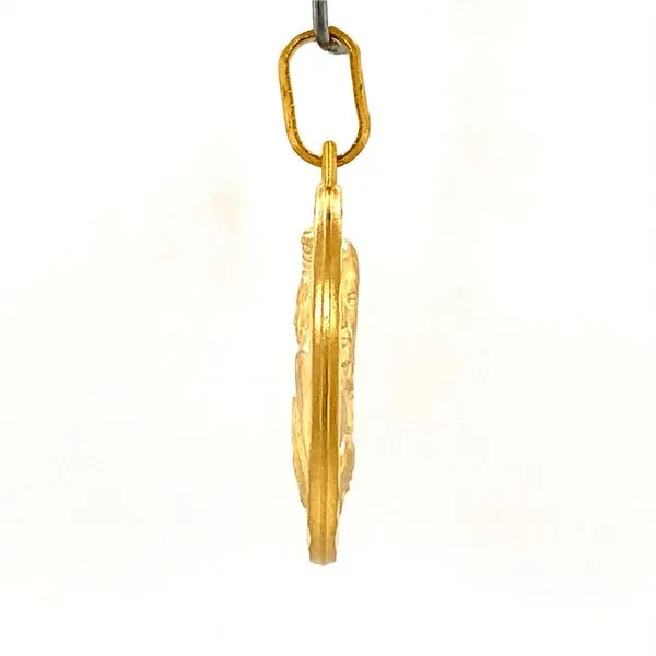 14k Yellow Gold Holy Scapular & Sacred Heart Medal Image 3 Arezzo Jewelers Elmwood Park, IL