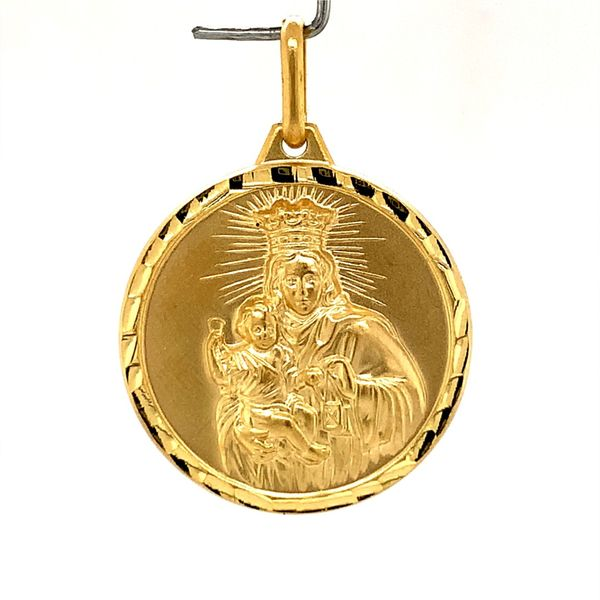 14k Yellow Gold Holy Scapular & Sacred Heart Medal Arezzo Jewelers Elmwood Park, IL
