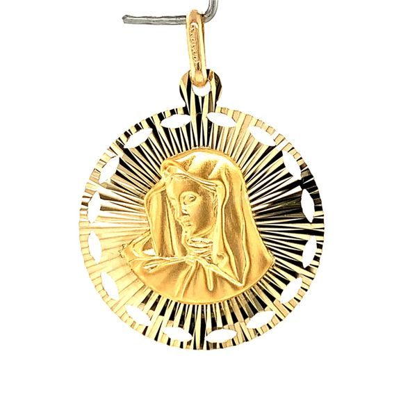 14k Yellow Gold Reversible Mary & Jesus Medal Arezzo Jewelers Elmwood Park, IL