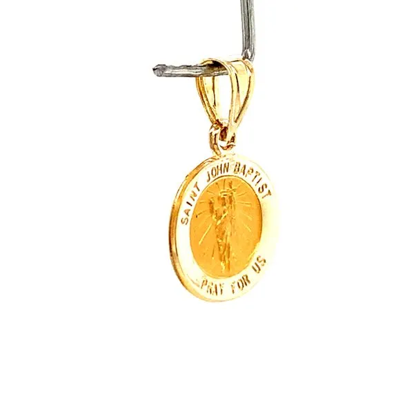 14k Yellow Gold St. John the Baptist Medal Image 3 Arezzo Jewelers Elmwood Park, IL