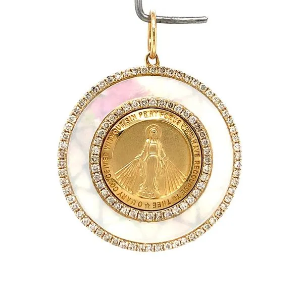 14k Yellow Gold Miraculous Mary Medal Arezzo Jewelers Elmwood Park, IL