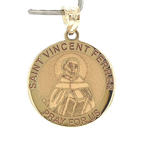 14k Yellow Gold St.Vincent Ferrer Medal Arezzo Jewelers Elmwood Park, IL