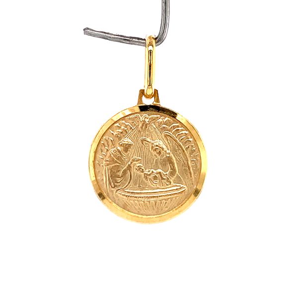 14k Yellow Gold 15mm Baptism Medal Arezzo Jewelers Elmwood Park, IL