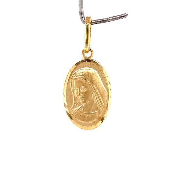 14k Yellow Gold St. Mary Medal Arezzo Jewelers Elmwood Park, IL