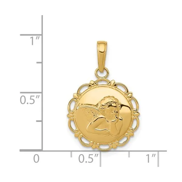 14k Yellow Gold Guardian Angel Gold Medal Image 3 Arezzo Jewelers Elmwood Park, IL