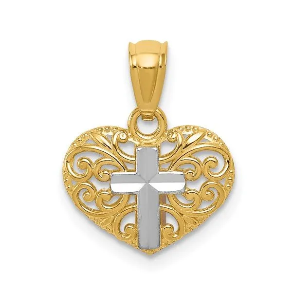 14k Cross in Heart Pendant Arezzo Jewelers Elmwood Park, IL