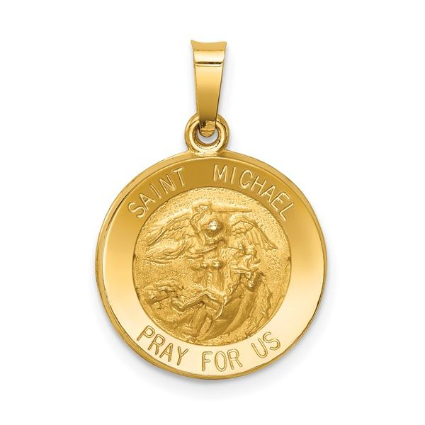 14 Karat Yellow Gold St. Michael Medal Arezzo Jewelers Elmwood Park, IL