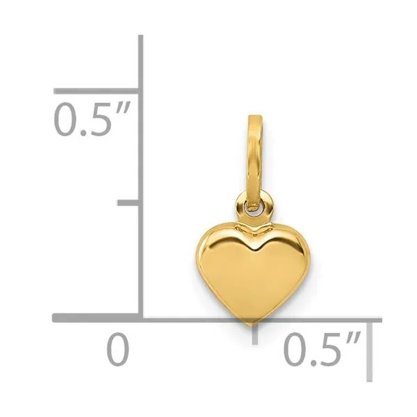 14K Polished 3-D Puffed Heart Charm Image 3 Arezzo Jewelers Elmwood Park, IL