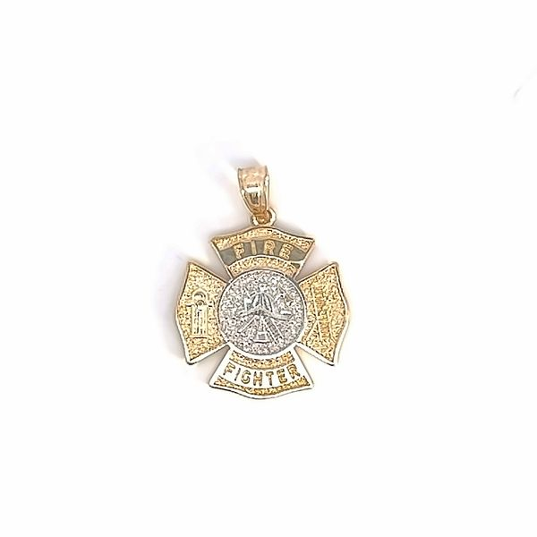 14k Two Tone Fire Fighter Medal Arezzo Jewelers Elmwood Park, IL