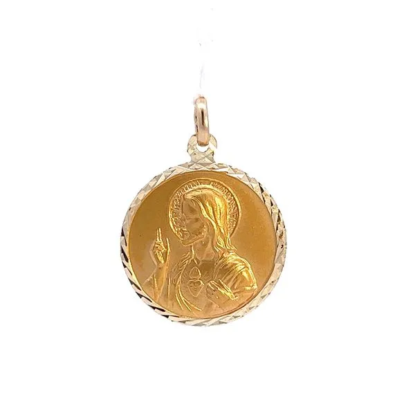 14k Yellow Gold Reversible Religious Medal Arezzo Jewelers Elmwood Park, IL