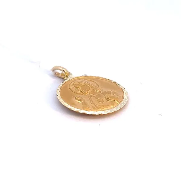 14k Yellow Gold Reversible Religious Medal Image 4 Arezzo Jewelers Elmwood Park, IL