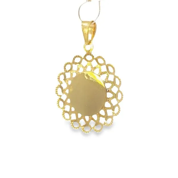 14k Yellow Gold Virgin Mary Medal Image 2 Arezzo Jewelers Elmwood, IL
