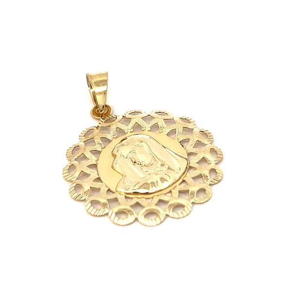 14k Yellow Gold Virgin Mary Medal Image 3 Arezzo Jewelers Elmwood, IL